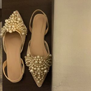 Never been worn size 36 bridal flats